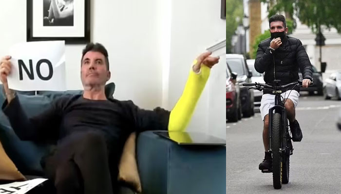 Simon Cowell joins 'BGT' via video after breaking his arm in bike crash