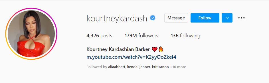 Kourtney Kardashian is now a Barker on Instagram! Photo