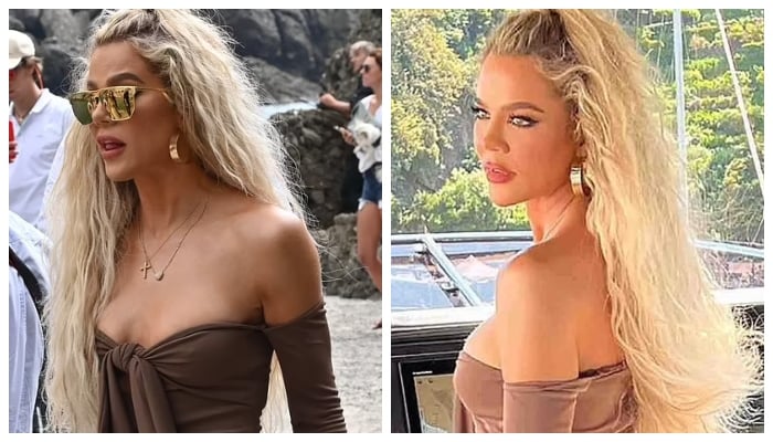 Instagram versus reality! The Kardashians appear to have given photos taken at Kourtney and Travis Barkers wedding the filter treatment (Khloe is pictured)