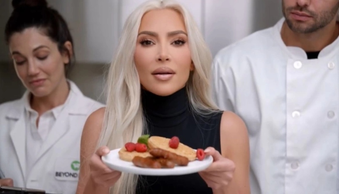 Fans troll Kim Kardashian for not consuming food in latest Beyond Meat ad