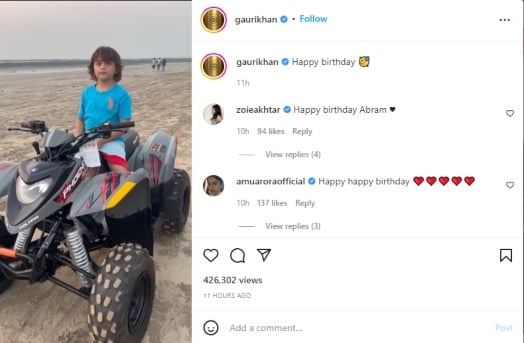 Gauri Khan wishes son AbRam on his 9th birthday with adorable video from beach
