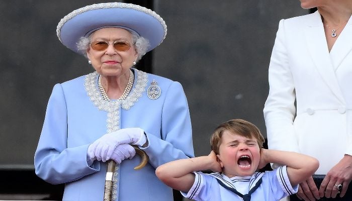 A royal meme featuring Queen Elizabeth and Prince Louis on the way?
