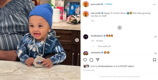 Cardi B shares cute snaps of son Wave as he turns 9 months old