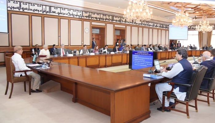 Prime Minister Shahbaz Sharif chairs a meeting of the federal cabinet. -PM Office