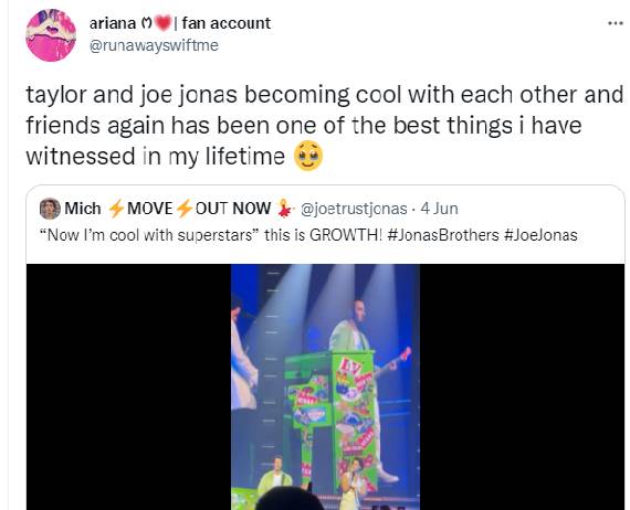 Joe Jonas tweaks old song lyrics to show he’s all fine with Taylor Swift