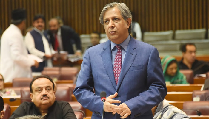 Law Minister Azam Nazeer Tarrar speaks during a session of the National Assembly. Picture courtesy NA