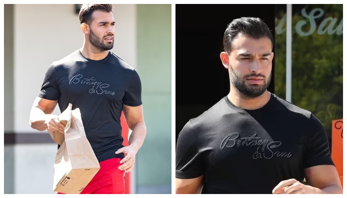 Sam Asghari cuts dapper figure in casual ensemble as he steps out for drive with wife Britney Spears