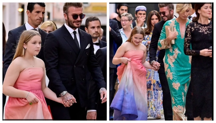 David Beckham, daughter Harper arrive hand-in-hand at theatre event in Venice