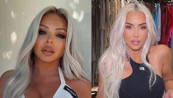 Jesy Nelson begs Kim Kardashian’s platinum blonde look for her birthday
