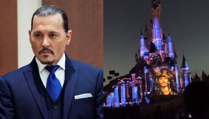 Johnny Depp gets projected onto Disneyland Castle after four years