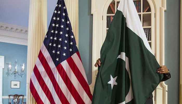 A file photo of Pakistan and US flags.