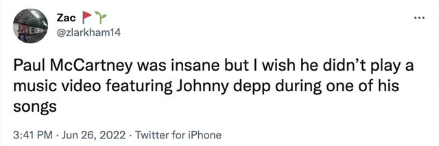 يواجه بول مكارتني رد فعل عنيف بشأن عرض مقطع جوني ديب في جلاستونبري