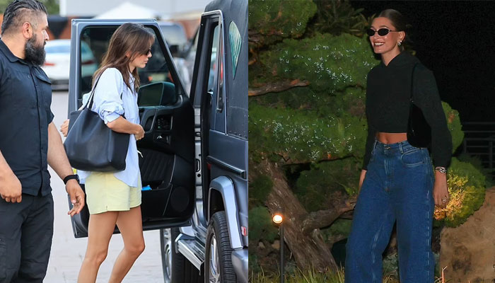 Kendall Jenner cuts casual figure as she joins Hailey Bieber, Justine Skye