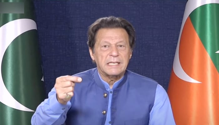 PTI Chairman Imran Khan addressing press conference on June 28, 2022. — Screengrab via YouTube/ PTV News Live