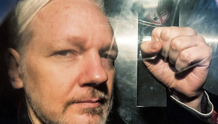 WikiLeaks founder Julian Assange, pictured in a prison van in the UK on May 1, 2019. Photo: AFP