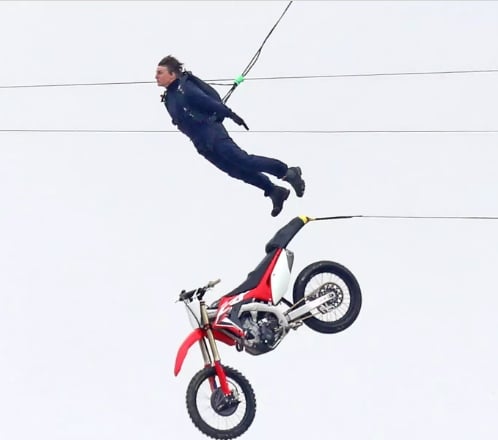 Tom Cruises motorcycle jump in Mission: Impossible Dead Reckoning