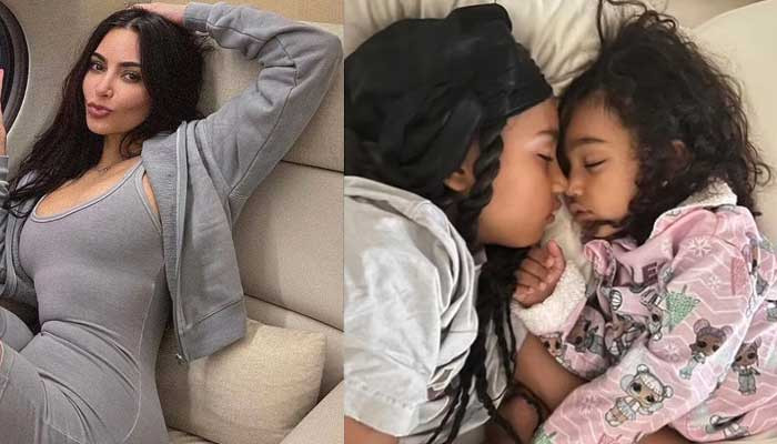 Kim Kardashian shares sweet snap of daughters North and Chicago sleeping nose to nose