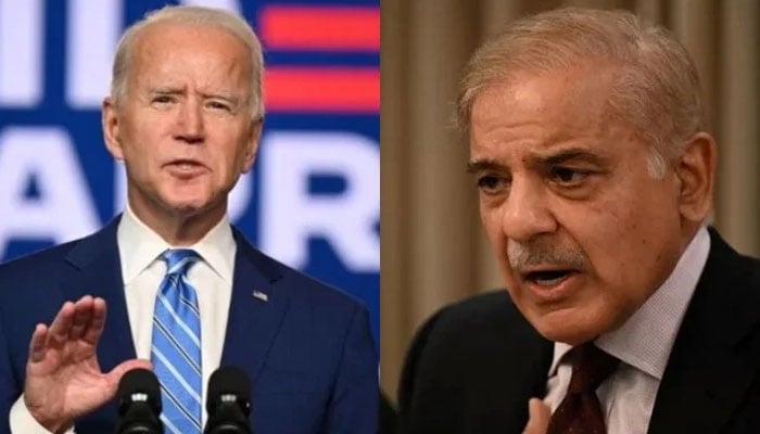 US President Joe Biden (L) and Prime Minister Shahbaz Sharif. — AFP/File