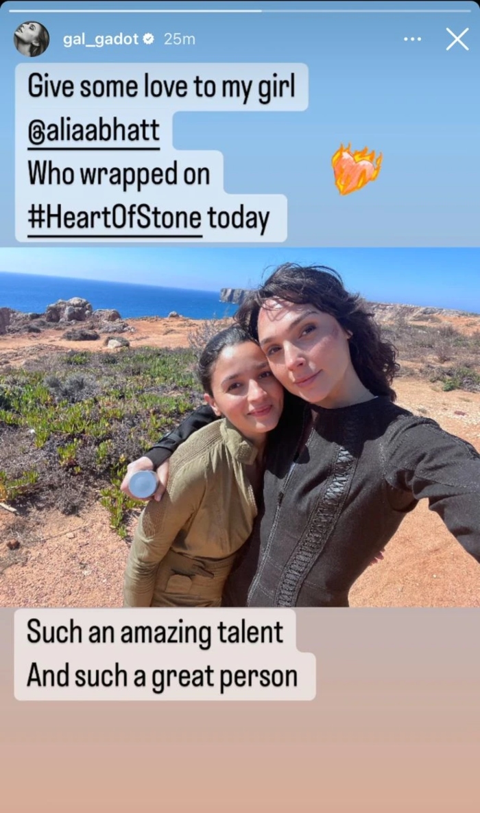 Alia Bhatt hugs Gal Gadot as she wraps ‘Heart of Stone’ shoot