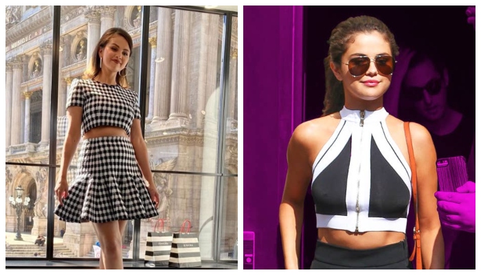 Selena Gomez Looked Parisian-Chic in a Black-and-White Matching Set
