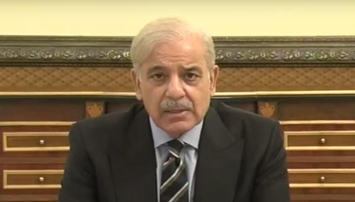 Prime Minister Shehbaz Sharif addresses the nation in Islamabad on July 14, 2022. — Screengrab/YouTube