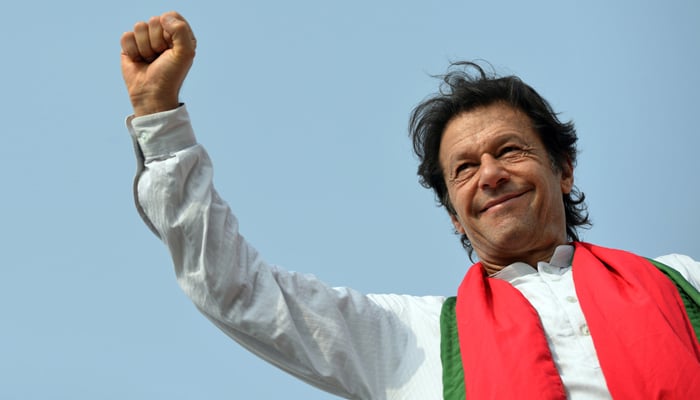In this file photo, PTI Chairman Imran Khan gestures to supporters during an anti-government protest in Islamabad, on August 21, 2014. — Aamir Qureshi/AFP