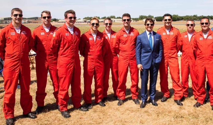 Tom Cruise makes surprise appearance at Royal International Air Tattoo in Gloucestershire