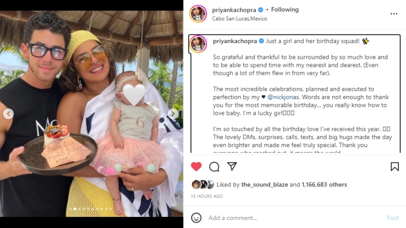 Priyanka Chopra, Nick Jonas share rare glimpse of their baby Malti from birthday bash