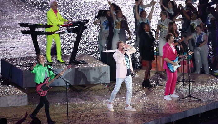 Duran Duran perform during the opening ceremony of the Commonwealth Games in Birmingham. Photo: AFP