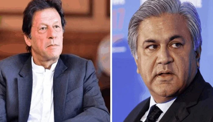 The combo shows PTI Chairman Imran Khan and Abraaj founder Arif Naqvi.
