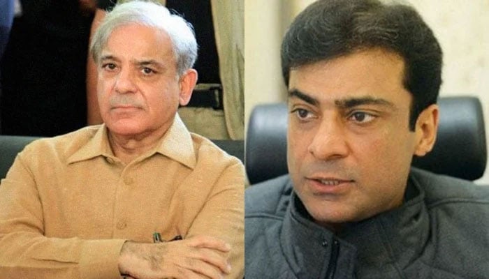 Prime Minister Shahbaz Sharif (L) and Hamza Shahbaz (R). — AFP/Geo.tv