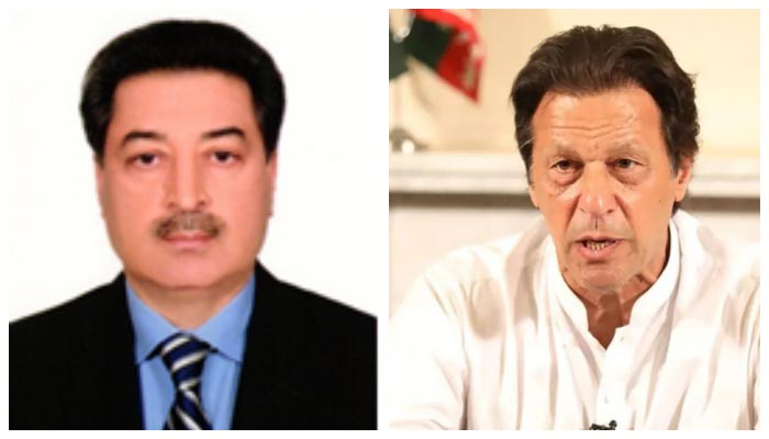 Chief Election Commissioner Sikandar Sultan Raja (L) and PTI Chief Imran Khan. — ECP/AFP/File