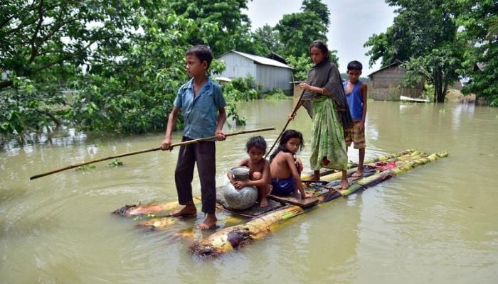 On May 23, one of the embankments on the Barak River of Assam was damaged.— Reuters