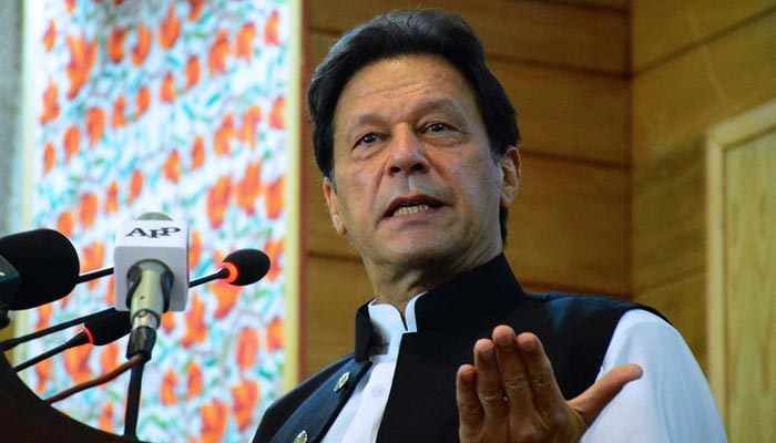PTI chief Imran Khan speaking at an event. — APP/File