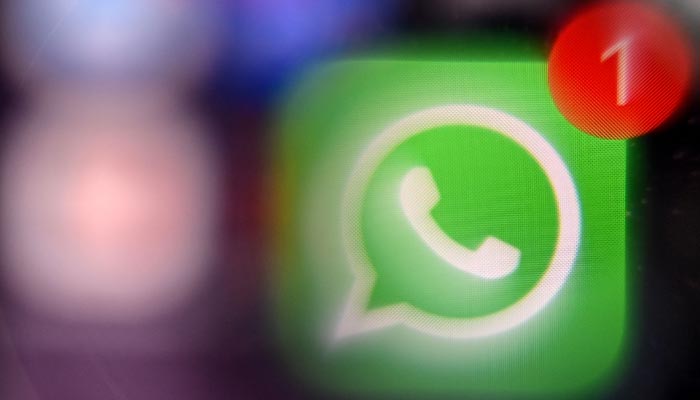 A picture taken on March 23, 2022 in Moscow shows the US instant messaging software Whatsapp logo on a smartphone screen. — AFP/File