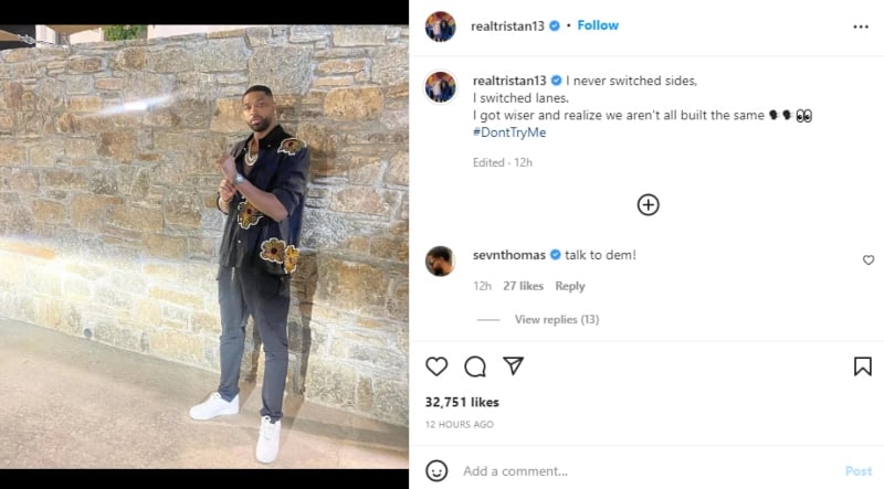 Tristan Thompson leaves fans confused over latest Instagram post, ‘Don’t try me’