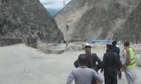 Bridge atop stream swept away near Karakoram Highway due to flood