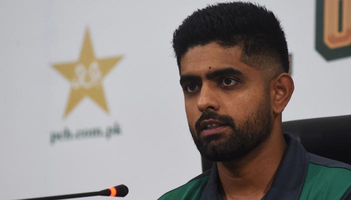 Pakistan´s cricket captain Babar Azam speaks during a press conference in Lahore. — AFP/File