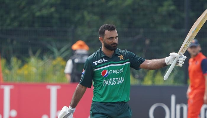 Opener Fakhar Zaman named player of the match in the first ODI against Netherlands. — PCB/Twitter