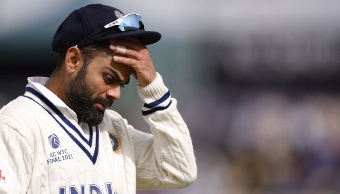 Cricket - ICC World Test Championship Final - India v New Zealand - Rose Bowl, Southampton, Britain - June 22, 2021 Indias Virat Kohli reacts. — Reuters