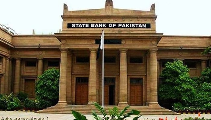 An outside image of the State Bank of Pakistans building. — AFP/File