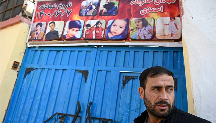 Aimal Ahmadi, whose daughter Mailka and his elder brother Zimarai Ahmadi was among 10 relatives killed by a wrongly directed US drone strike on August 29, stands outside his house in Kabul on December 14, 2021. — AFP/File
