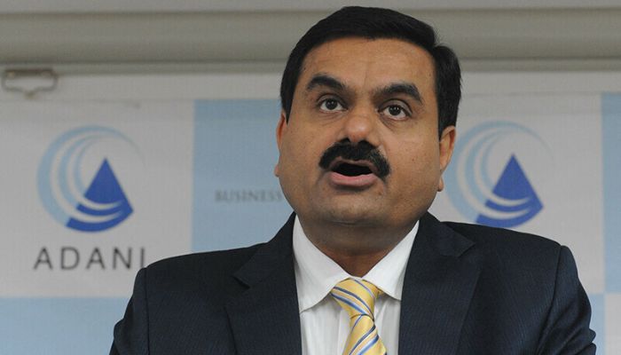 Indian industrialist Gautam Adani speaks during a press conference in Ahmedabad. — AFP