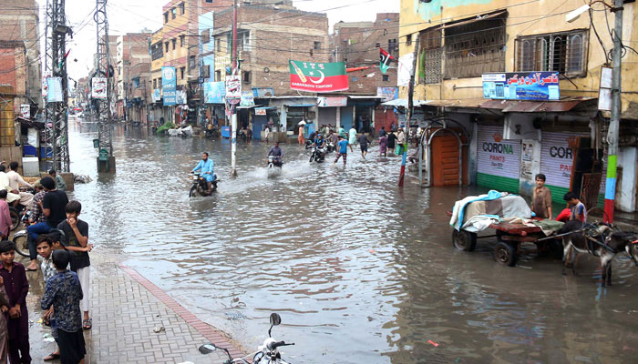 A Hyderabad area is flooded in recent rain spell. INP