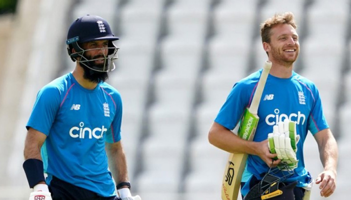 Englands white-ball captain Jos Buttler (right) and Moeen Ali. — AFP/File