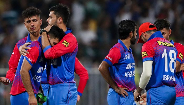 Afghanistan´s players react after losing the Asia Cup Twenty20 international cricket Super Four match between Afghanistan and Pakistan at the Sharjah Cricket Stadium in Sharjah on September 7, 2022. — AFP/File