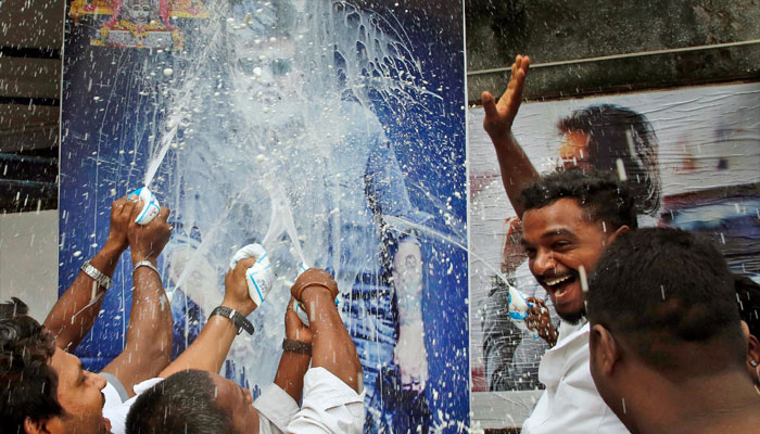 Rajinikanth pleas fell on deaf ears as the fans splashed thousands of gallons of milk