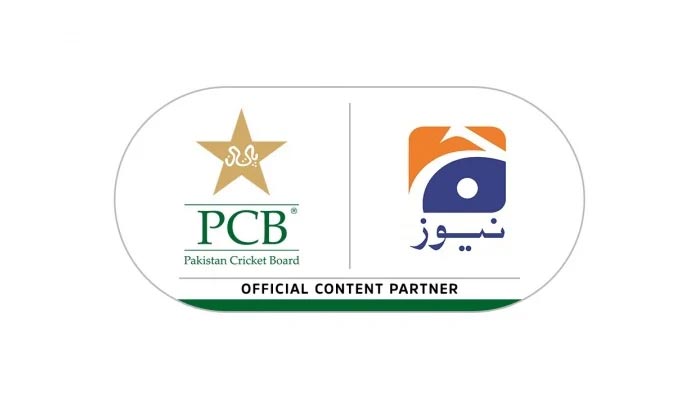 The logos of the Pakistan Cricket Board (left) and Geo News. — PCB