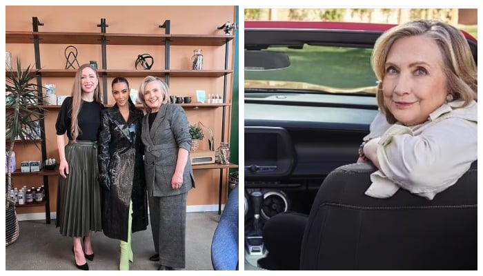 Kim Kardashian poses with Hillary Clinton after she won against her in  legal quiz
