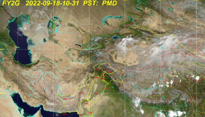 Latest satellite image shared by Pakistan Meteorological Department.